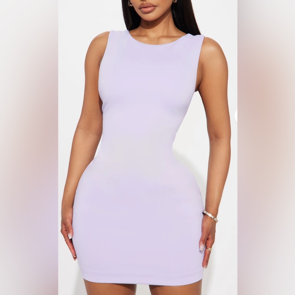 Fashion Nova Amber Twist Back Mini Dress - Lavender